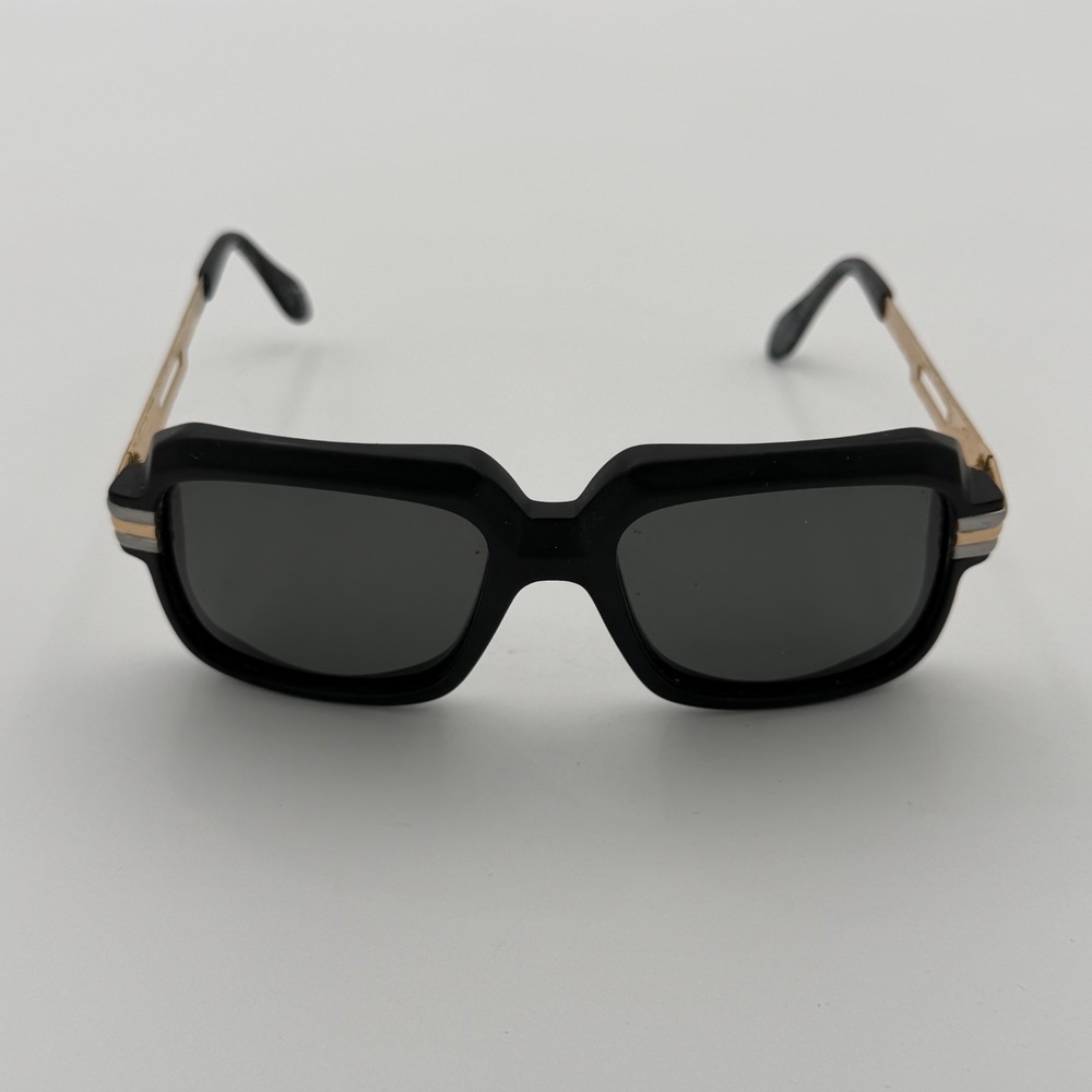Cazal 607 Vintage Oversized Sunglasses Black Gold West Germany Mod 607
